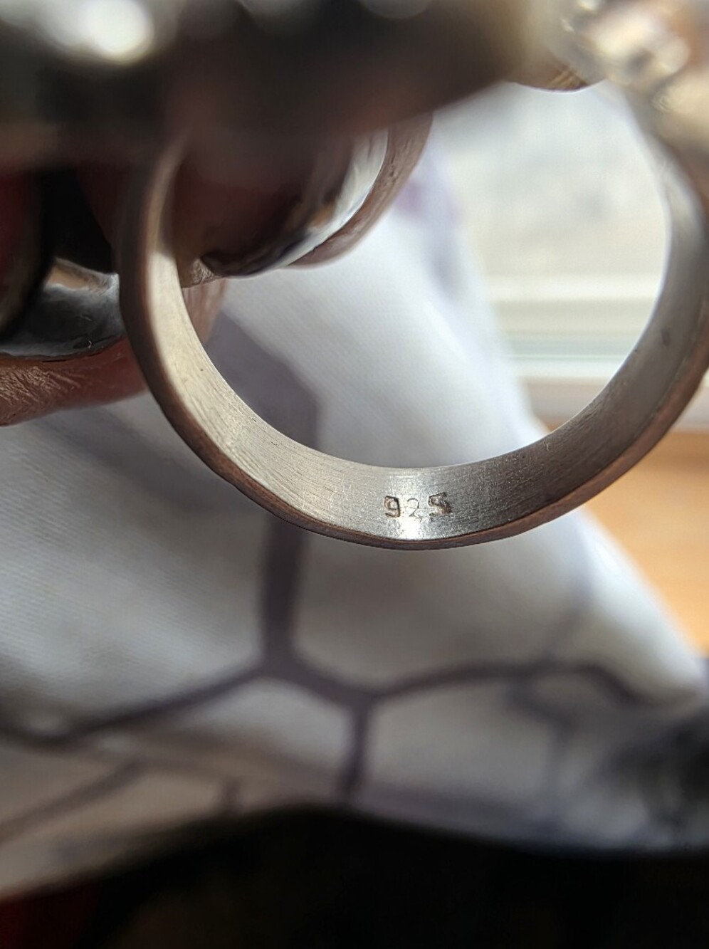 Sterling Silver Orange Mohave, Sonoran Mountain Turquoise & White Buffalo Ring - Picture 3 of 4